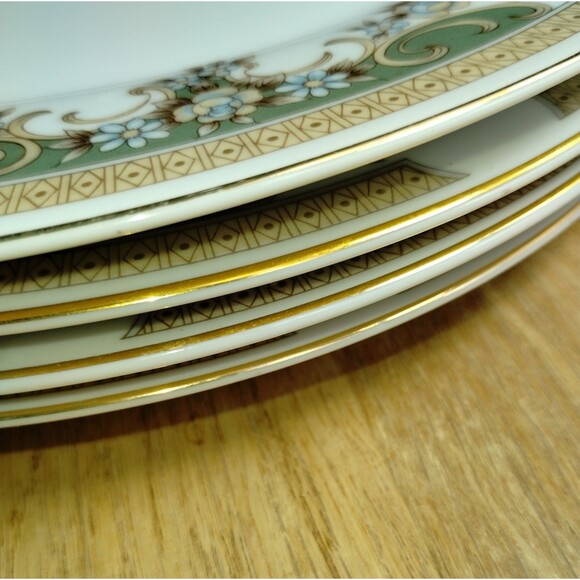 10" Dinner Plate Everbrite Alberta Discontind Pattern Porcelain Gold Trim Floral - Picture 6 of 12